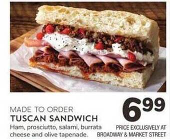 Albertsons Tuscan sandwich offer