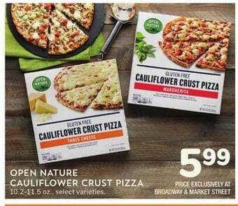 Albertsons Open nature cauliflower crust pizza offer