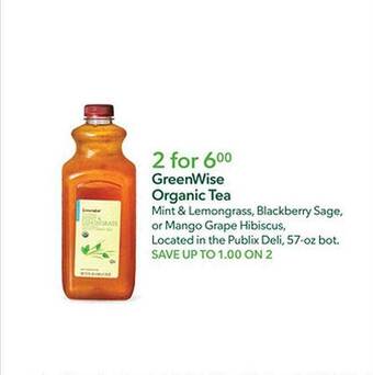 Publix Greenwise organic tea offer