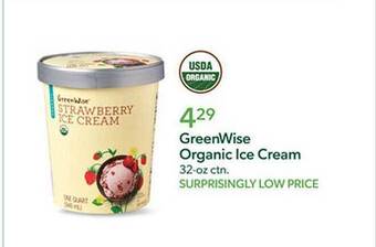 Publix Greenwise organic ice cream offer