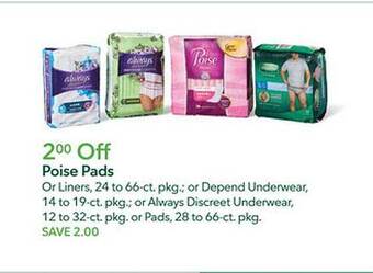 Publix Poise pads offer