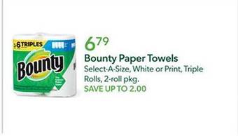 Publix Bounty paper towels offer