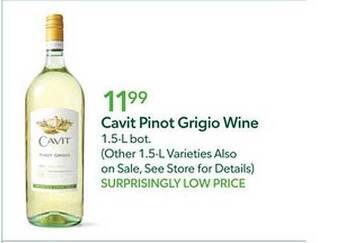 Publix Cavit pinot grigio wine offer