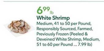 Publix White shrimp offer