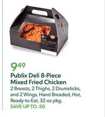 Publix Deli 8-piece mixed fried chicken offer