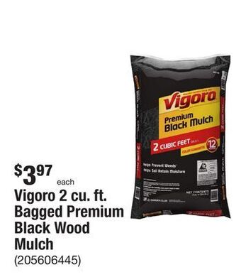 The Home Depot Vigoro 2 cu. ft. bagged premium black wood mulch offer