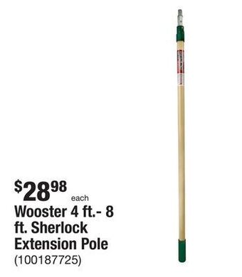 The Home Depot Wooster 4 ft.- 8 ft. sherlock extension pole offer