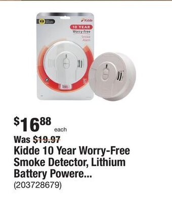 The Home Depot Kidde 10 year worry-free smoke detector, lithium battery powered, smoke alarm offer