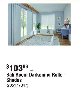 The Home Depot Bali room darkening roller shades offer