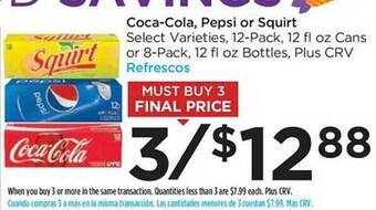 Foods Co Coca-cola, pepsi or squirt offer