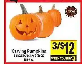 Lucky Supermarkets Carving pumpkins offer