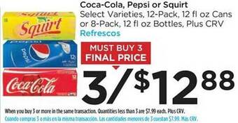 Food 4 Less Coca-cola, pepsi or squirt offer