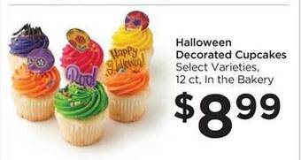 Food 4 Less Halloween decorated cupcakes offer
