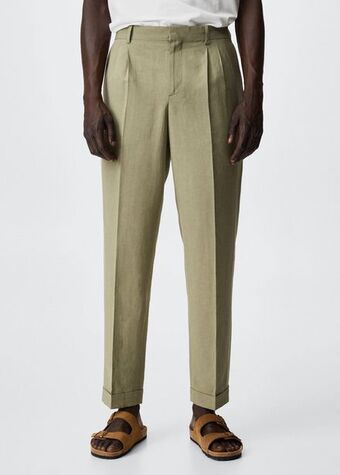 Mango Pleated linen pants offer