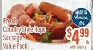 Chief Supermarket Fresh Country Style Rope Sausage Value Pack offer