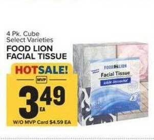 Food Lion Food lion facial tissue offer