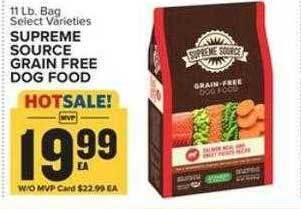 Food Lion Supreme source grain free dog food offer