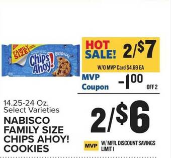 Food Lion Nabisco family size chips ahoy! cookies offer