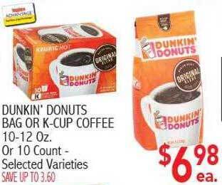 Ingles Markets Dunkin donuts bag or k-cup coffee offer