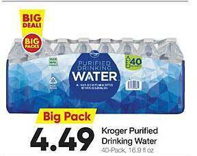 Ruler Foods Kroger purified drinking water offer