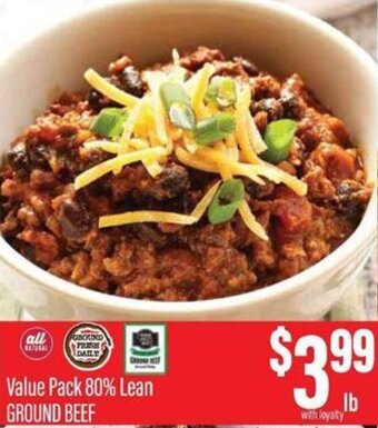Chief Supermarket Value Pack 80& Lean Ground Beef offer