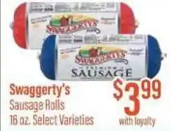 Chief Supermarket Swaggerty's Sausage Rolls 16 oz. offer