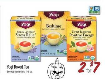 Sprouts Farmers Market Yogi boxed tea offer