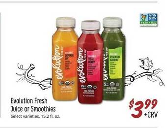Sprouts Farmers Market Evolution fresh juice or smoothies offer