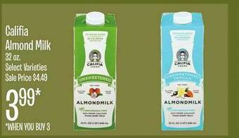 Jewel-Osco Califia almond milk offer