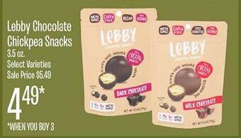 Jewel-Osco Lebby chocolate chickpea snacks offer