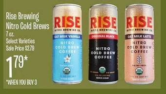 Jewel-Osco Rise brewing nitro cold brews offer