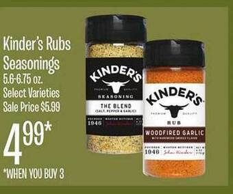 Jewel-Osco Kinder's rubs seasonings offer