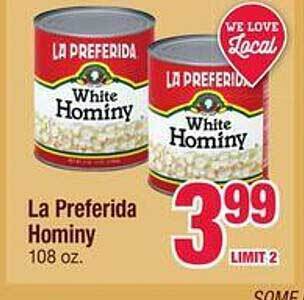 Jewel-Osco La preferida hominy offer