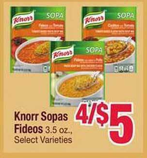 Jewel-Osco Knorr sopas fideos offer