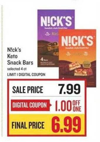 Lowes Foods N!ck's keto snack bars offer