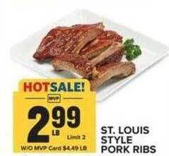 Food Lion St. louis style pork ribs offer
