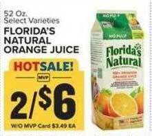 Food Lion Florida's natural orange juice offer