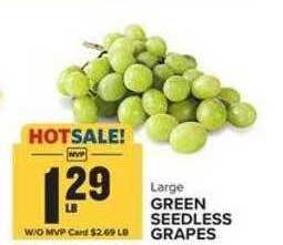 Food Lion Green seedless grapes offer