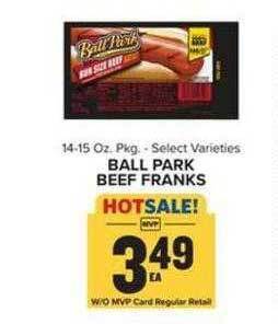 Food Lion Ball park beef franks offer