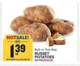 Food Lion Russet potatoes offer