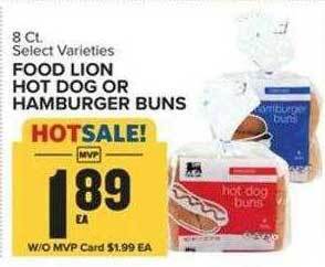 Food Lion Food lion hot dog or hamburger buns offer