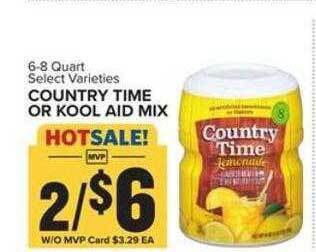 Food Lion Country time or kool aid mix offer