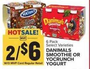 Food Lion Danimals smoothie or yocrunch yogurt offer