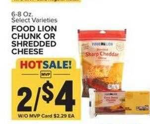 Food Lion Food lion chunk or shredded cheese offer