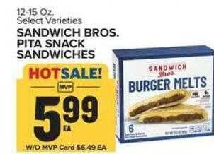 Food Lion Sandwich bros. pita snack sandwiches offer