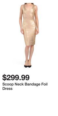TJ Maxx Scoop neck bandage foil dress offer