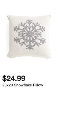 TJ Maxx 20x20 snowflake pillow offer
