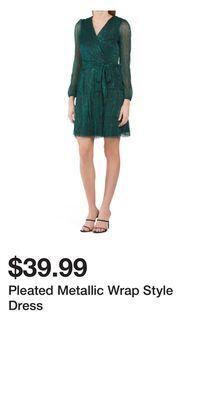 TJ Maxx Pleated metallic wrap style dress offer