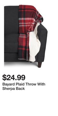 TJ Maxx Bayard plaid throw with sherpa back offer