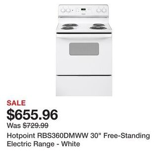 Kmart Hotpoint rbs360dmww 30" free-standing electric range - white offer